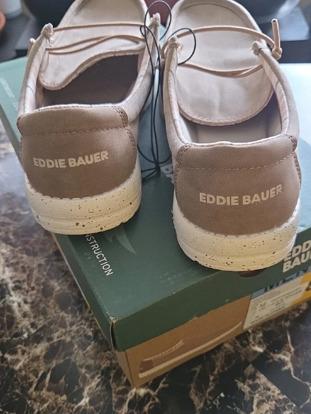 Eddie Bauer Men’s Tan Canvas Slip-On Loafers